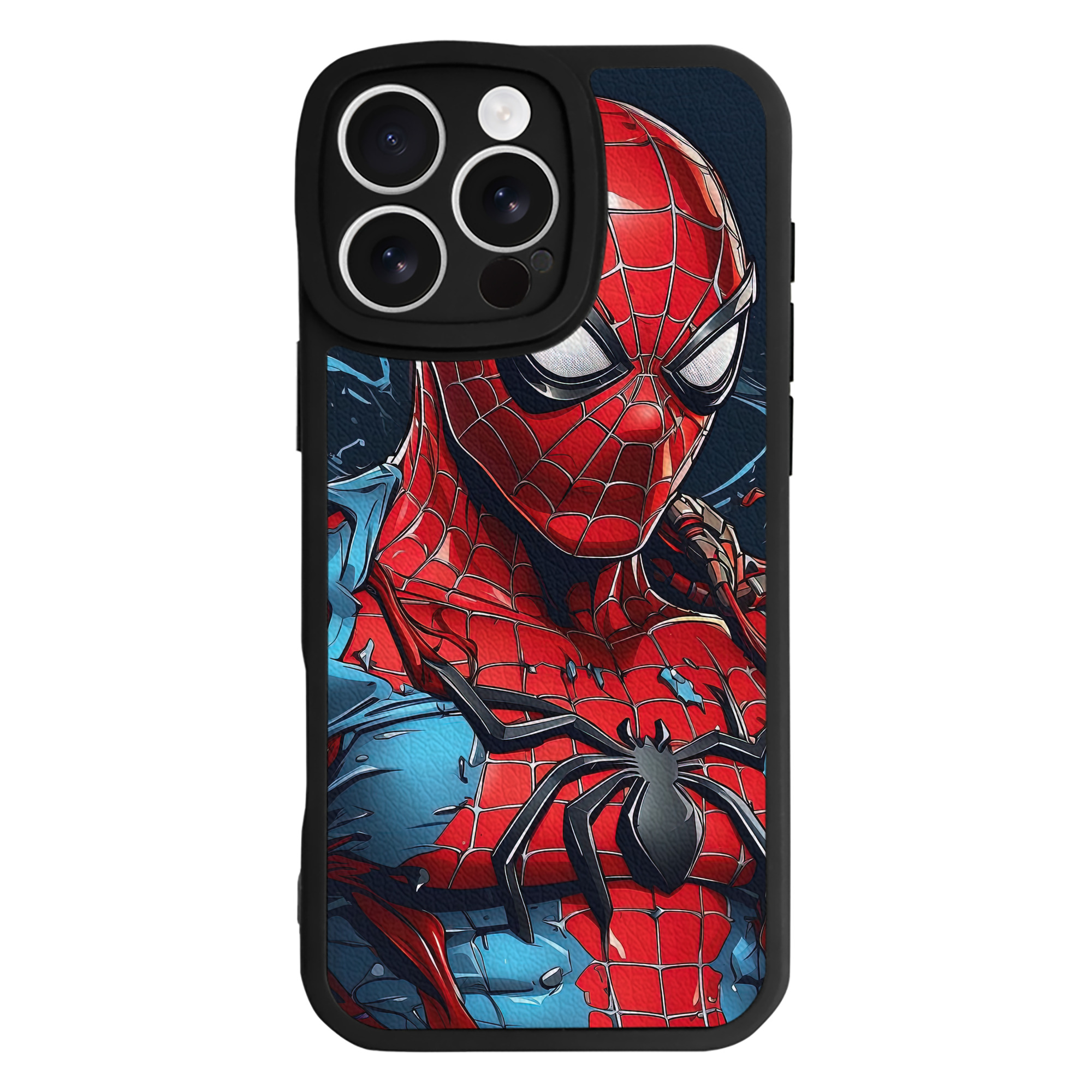 Spider Man スパイダーマン 【iPhone 16シリーズ対応】シリコンスマホケース（レザー調） 材質：シリコン